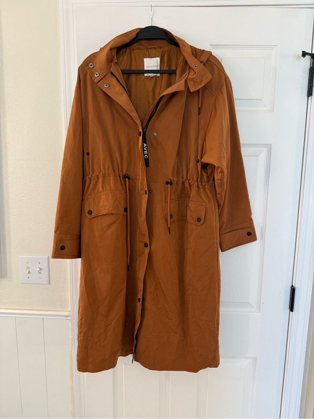 Avec Les Filles Rust Brown Long Trench Coat